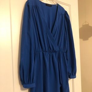 Honey Punch Blue Wrap Mini Dress
